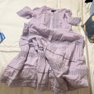 Lavender Lace-Trimmed Dress